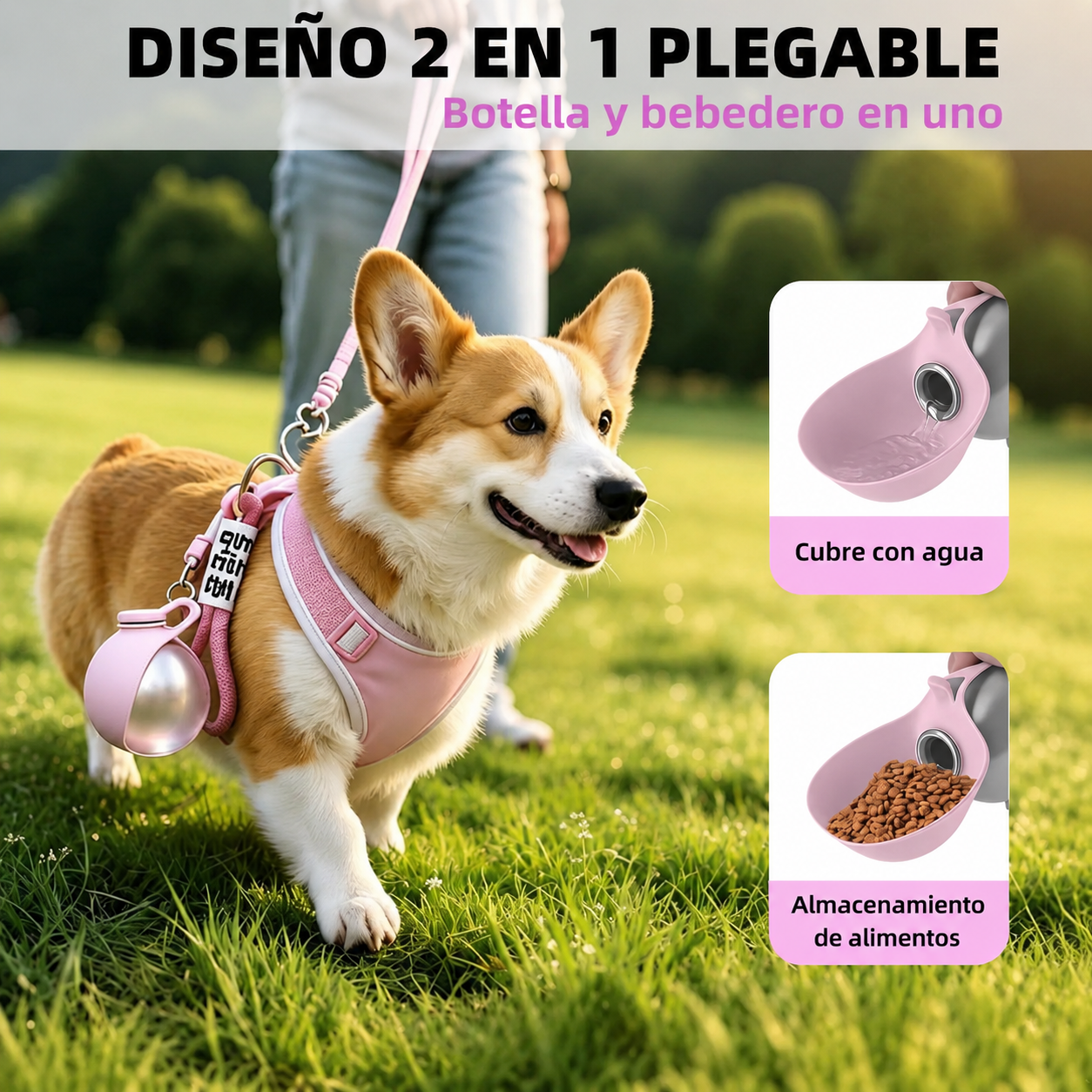Cantimplora de agua portátil para mascotas