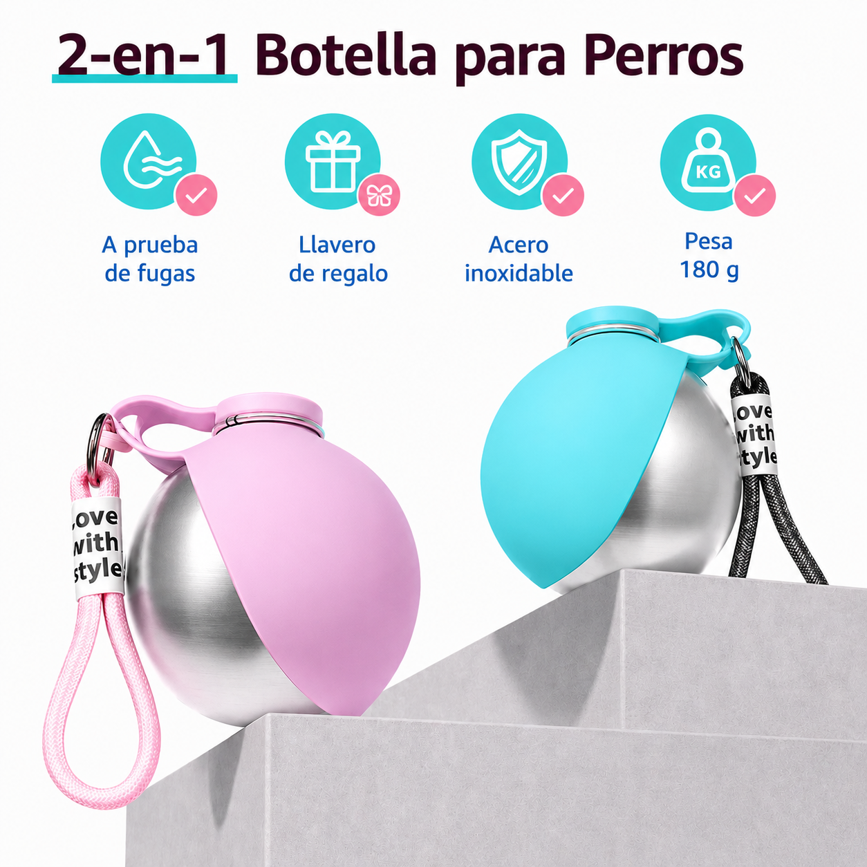 Cantimplora de agua portátil para mascotas